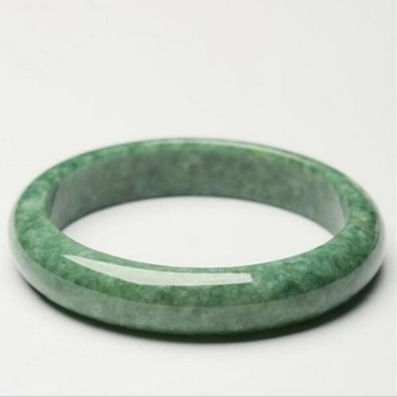 Pure Natural Jade Stone Bracelet Bangle NWOT Chunky Green - Picture 4 of 5